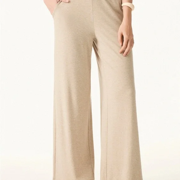 OGL Lyocell Wool Mid Rise Wide Leg Pull-on Pants Pockets SET With TOP Large New - Picture 6 of 11